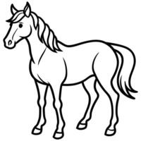 Abstract Horse Drawing in Minimal Line Style vector
