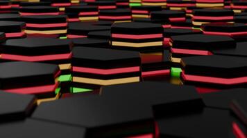 Stacked Hexagons Rising And Falling For Abstract Text Background video