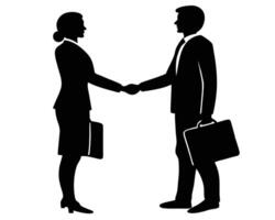 Businesspeople shaking hands representing a successful deal and collaboration in a professional setting vector