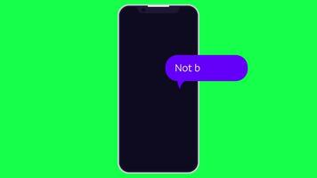 4K animation of a friendly text chat asking how are you and inviting to meet up, with alternating bubble messages on a smartphone screen over green screen background. video