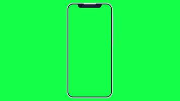 4K animation of a blank smartphone screen with green screen, zooming in continuously and pausing for emphasis. Perfect for mockups, overlays, or mobile content design. video