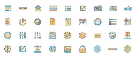 Form Input Flat Color Icon Set Minimal Icons of User Interface Fields, Input Controls, and Interactive Elements vector