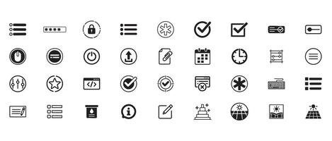 Form and Input Line Art Icon Set Minimal Outline Icons of Fields, Controls, and User Interaction Elements vector