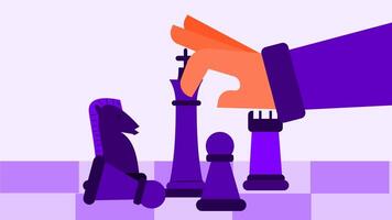 Animation of a chess game, representing competition and strategy video