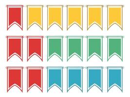 Colorful decorative banner flags arranged in neat rows for design and celebration projects vector