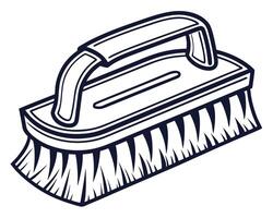 A detailed illustration of a sturdy cleaning brush with a comfortable grip handle for scrubbing vector