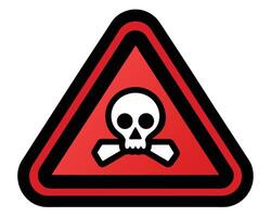 illustration of a danger warning sign symbol with a skull and crossbones for hazardous substances vector
