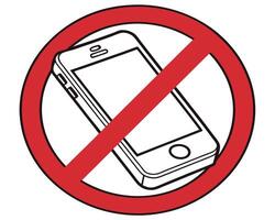 Prohibition sign symbol displaying no cell phones allowed illustration concept vector