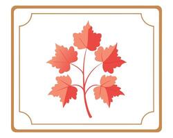 Elegant branch with autumnal leaves within a decorative frame for creative design projects vector