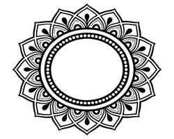 Intricate black and white mandala design with a circular frame for creative projects vector