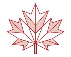 Geometric and stylized red and white maple leaf illustration on a clean white background vector