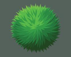 Top view illustration of a stylized green bush with shaded green foliage for design elements vector