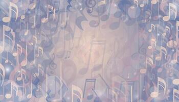 Abstract musical background. Gradient soft musical backdrop with notes and keys for karaoke, music events, competitions, certificates. vector