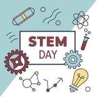 Celebrating STEM Day Inspiring Future Innovators Through Science, Technology, Engineering, and Mathematics . vector