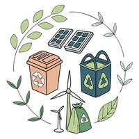 Sustainable Living Eco-Friendly Practices for a Greener Future. vector