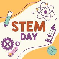 Celebrating STEM Day Inspiring Future Innovators Through Science, Technology, Engineering, and Mathematics vector