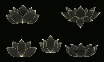 Linear Lotus design elements collection vector