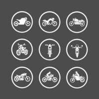 Motorcycle Icon set for Road Signs for Maps and Traffic System vector