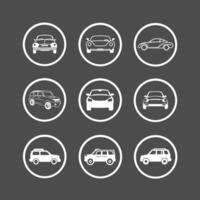 Car Icon set for Vintage UI Design and Automotive Branding vector