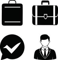 Minimal business icon design with professional concept including suitcase checkmark and manager vector