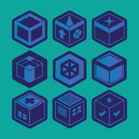Hexagon grid of technology cubes in blue tones perfect for tech digital software innovation and futuristic backgrounds vector