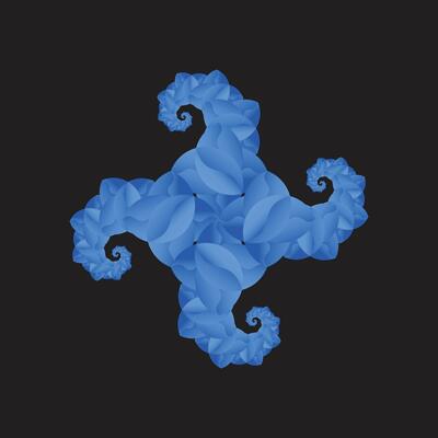 Abstract Blue Swirling Fractal Pattern Art