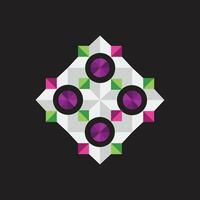 Abstract Geometric Square Purple Circles vector