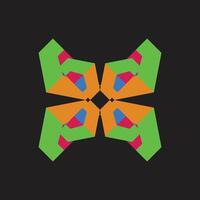 Abstract Colorful Geometric Butterfly Design vector