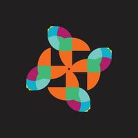 Abstract Colorful Geometric Pinwheel Pattern vector