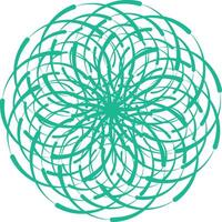 Abstract Teal Swirling Spirograph Mandala Art vector