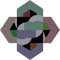 Abstract Geometric Interlocking Hexagon Design vector