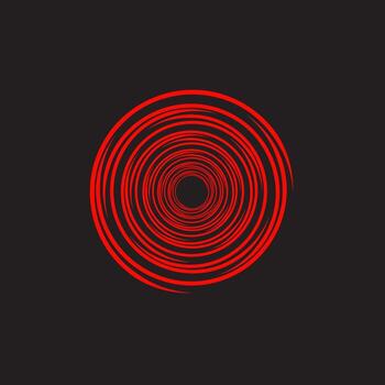 Abstract Red Concentric Spiral Vortex Pattern vector