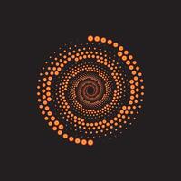 Abstract Orange Dot Spiral Vortex Art vector