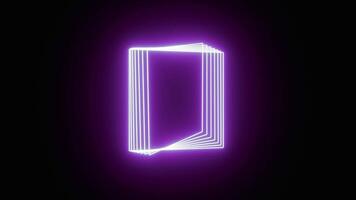 3D Blue Neon Square Loop video