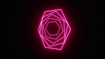 3D Red Neon Geometric Shape Loop video