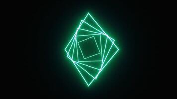 3D Green Neon Squares Loop video