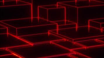 3D Neon Red Geometric Shapes Loop video