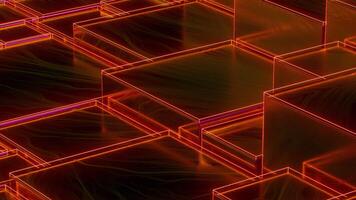 3D Neon Red Geometric Shape Loop video
