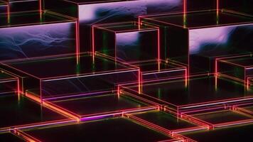 3D Neon Geometric Shape Loop video