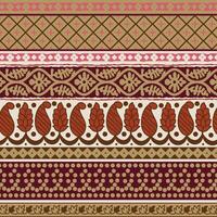 a set of decorative patterns in brown and pink vector