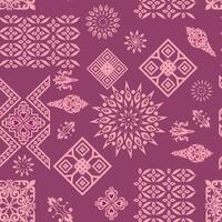 a pattern with ornate designs on a purple background vector