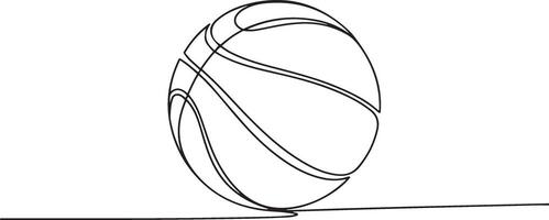 Single continuous one line art drawing of a basketball vector