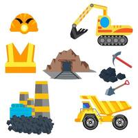 Set of construction icons in flat style vector