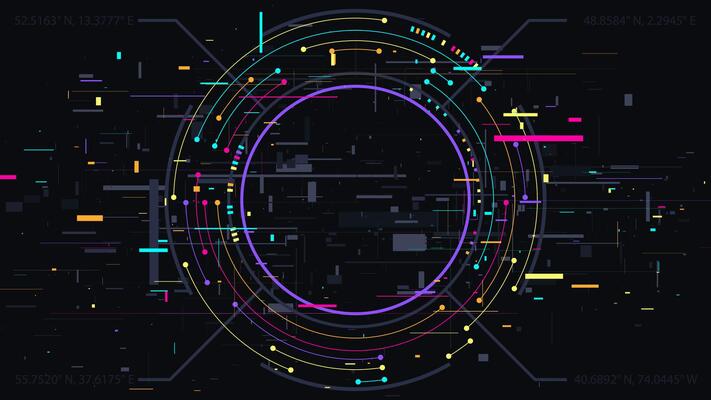 Futuristic Cyberpunk Tech Background. Digital Technology Banner