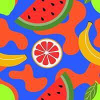 Seamless Summer Fruit Pattern. Seamless Background vector