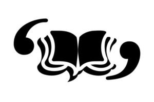 Collection of literary symbols and quotation marks drawn in a minimalist style, celebrating World Book and Copyright Day, with a focus on the power of words vector