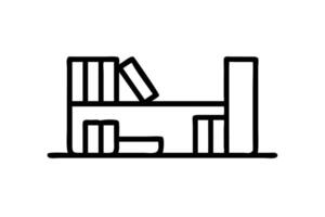 An organized bookshelf with books arranged neatly on shelves, representing the importance of reading, ideal for World Book and Copyright Day vector