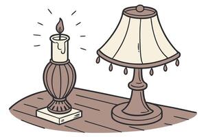 Candlelight and lamp creating a warm, inviting atmosphere for reading and book enjoyment on World Book and Copyright Day vector