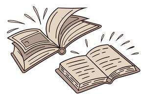 Illustration of an open book with pages turning, symbolizing the power of literature and education on World Book and Copyright Day vector