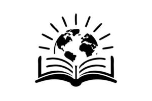 A glowing book emanates light, symbolizing education, learning, and global awareness on World Book and Copyright Day vector